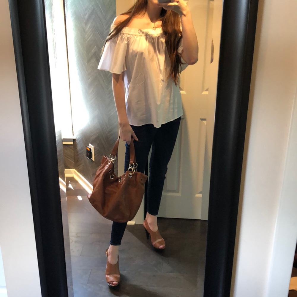 NWT Banana Republic White Off the Shoulder Top